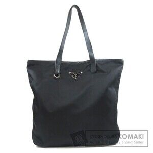 Prada Logo Tote Shoulder Bag Black